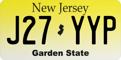 NJ license plate J27YYP