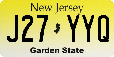NJ license plate J27YYQ