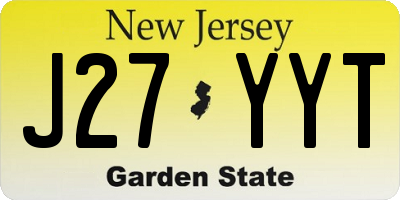 NJ license plate J27YYT