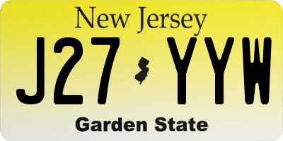 NJ license plate J27YYW