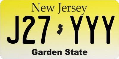 NJ license plate J27YYY