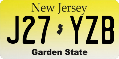 NJ license plate J27YZB