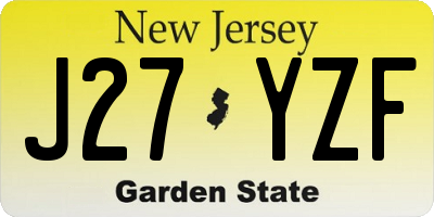 NJ license plate J27YZF