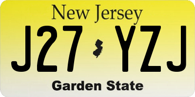 NJ license plate J27YZJ