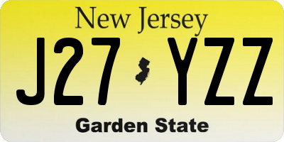 NJ license plate J27YZZ