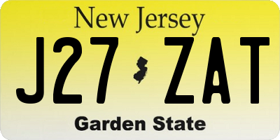 NJ license plate J27ZAT