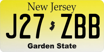NJ license plate J27ZBB