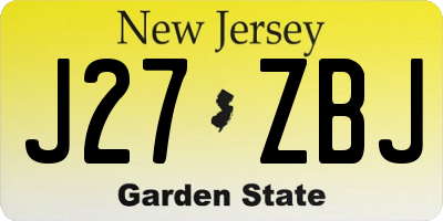 NJ license plate J27ZBJ