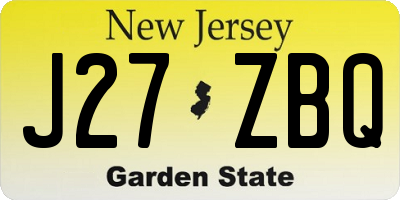 NJ license plate J27ZBQ