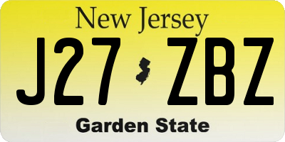 NJ license plate J27ZBZ
