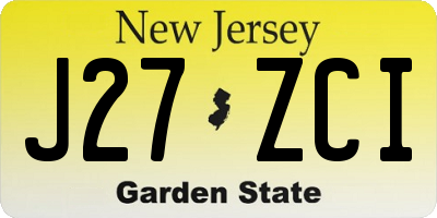 NJ license plate J27ZCI