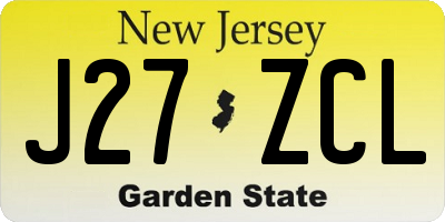 NJ license plate J27ZCL