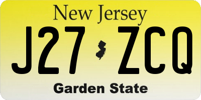 NJ license plate J27ZCQ