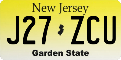 NJ license plate J27ZCU