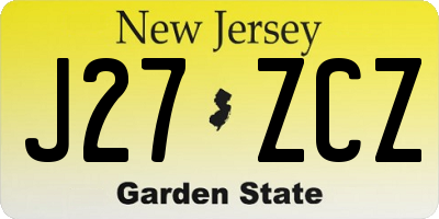 NJ license plate J27ZCZ