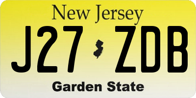 NJ license plate J27ZDB