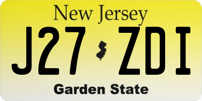 NJ license plate J27ZDI