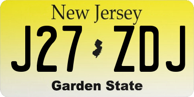NJ license plate J27ZDJ