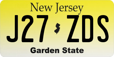 NJ license plate J27ZDS