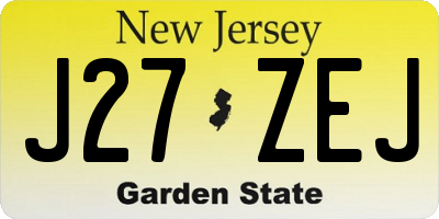NJ license plate J27ZEJ