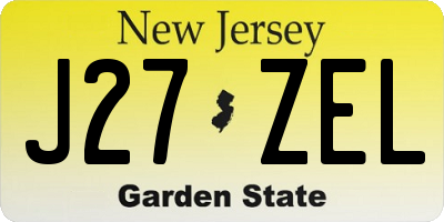 NJ license plate J27ZEL