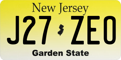 NJ license plate J27ZEO