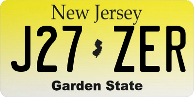 NJ license plate J27ZER