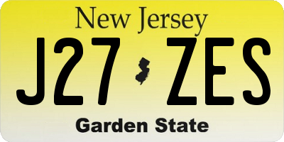 NJ license plate J27ZES