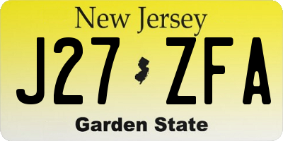NJ license plate J27ZFA