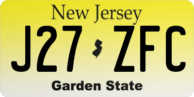 NJ license plate J27ZFC