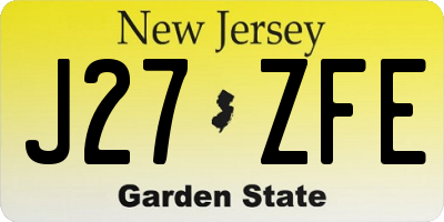 NJ license plate J27ZFE