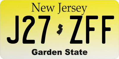 NJ license plate J27ZFF