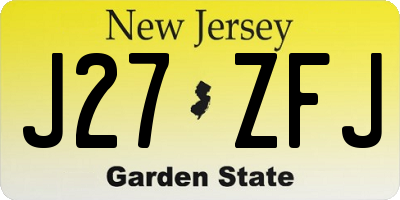 NJ license plate J27ZFJ
