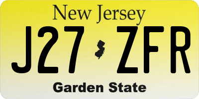 NJ license plate J27ZFR