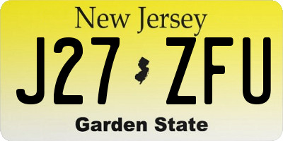 NJ license plate J27ZFU