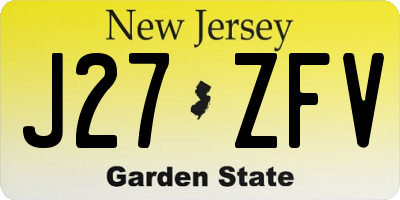 NJ license plate J27ZFV