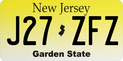 NJ license plate J27ZFZ