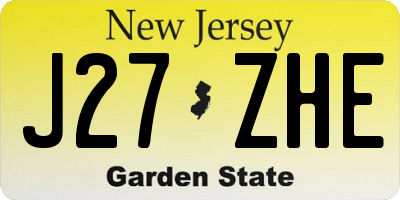 NJ license plate J27ZHE