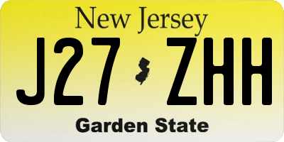 NJ license plate J27ZHH