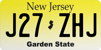 NJ license plate J27ZHJ