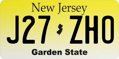 NJ license plate J27ZHO