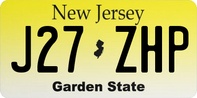 NJ license plate J27ZHP