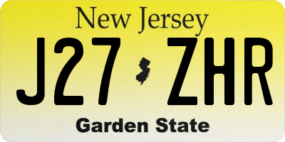 NJ license plate J27ZHR