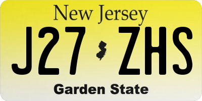 NJ license plate J27ZHS