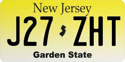 NJ license plate J27ZHT
