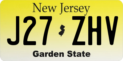 NJ license plate J27ZHV