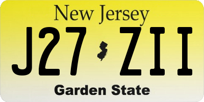 NJ license plate J27ZII