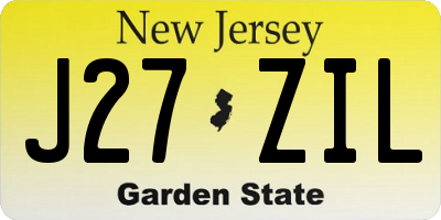 NJ license plate J27ZIL