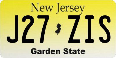 NJ license plate J27ZIS
