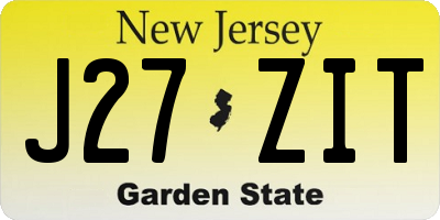 NJ license plate J27ZIT